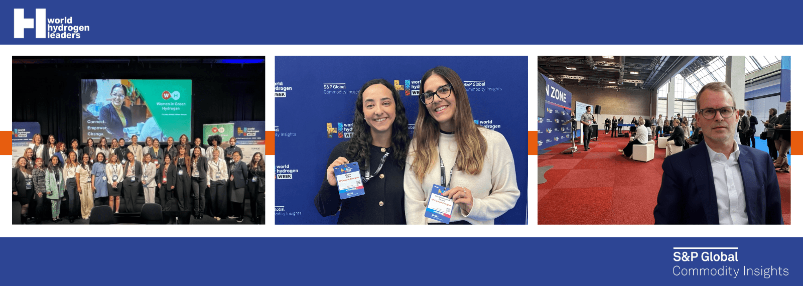 EPConsult Energies team at World Hydrogen Week 2025 in Copenhagen, featuring Managing Director Martin H. Larsen and engineers Maria Ribe and Maria Milagros Osuna attending panels, networking sessions, and the Women in Green Hydrogen event, organised by S&P Global Commodity Insights and World Hydrogen Leaders.